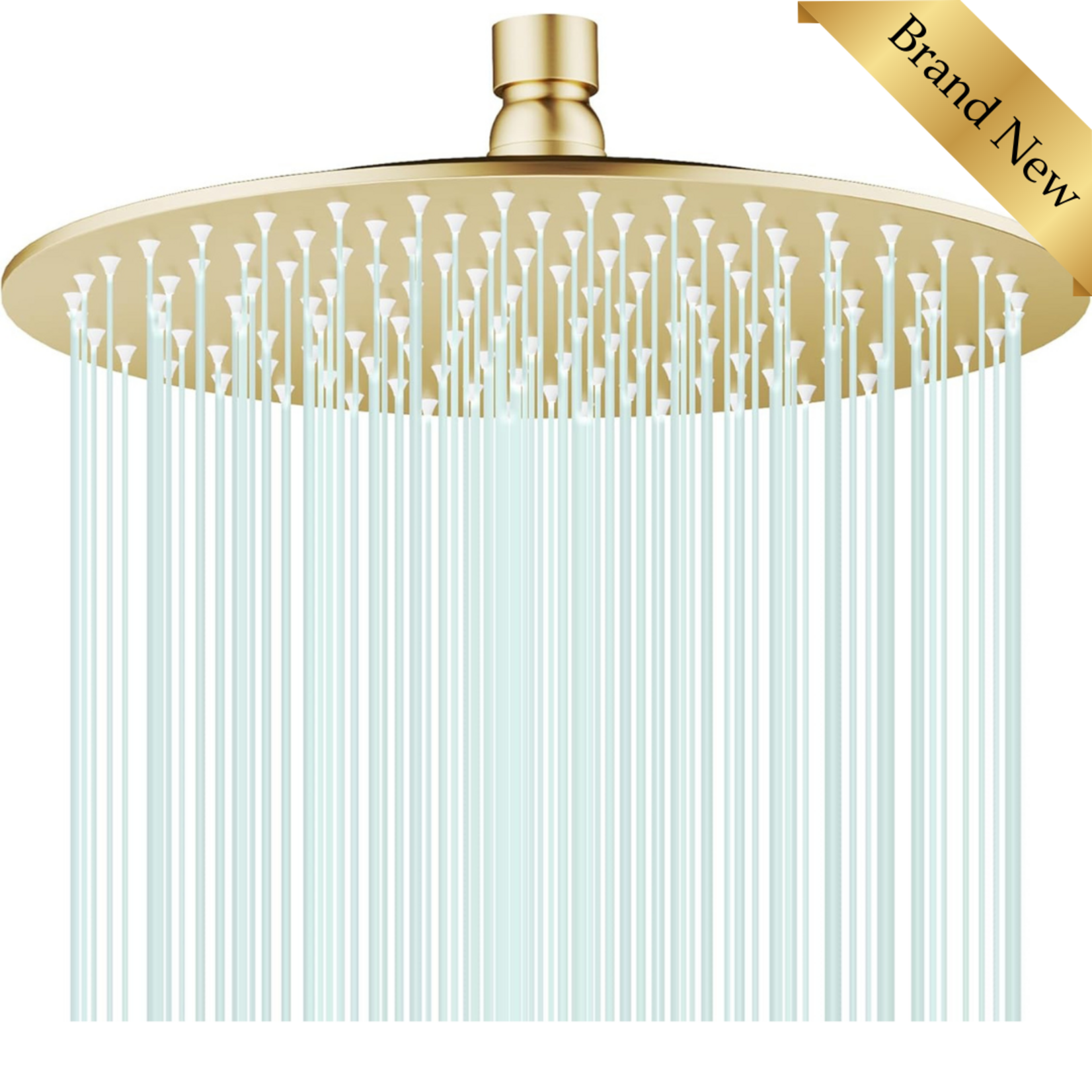 Round Shower Head Brushed Gold 10"