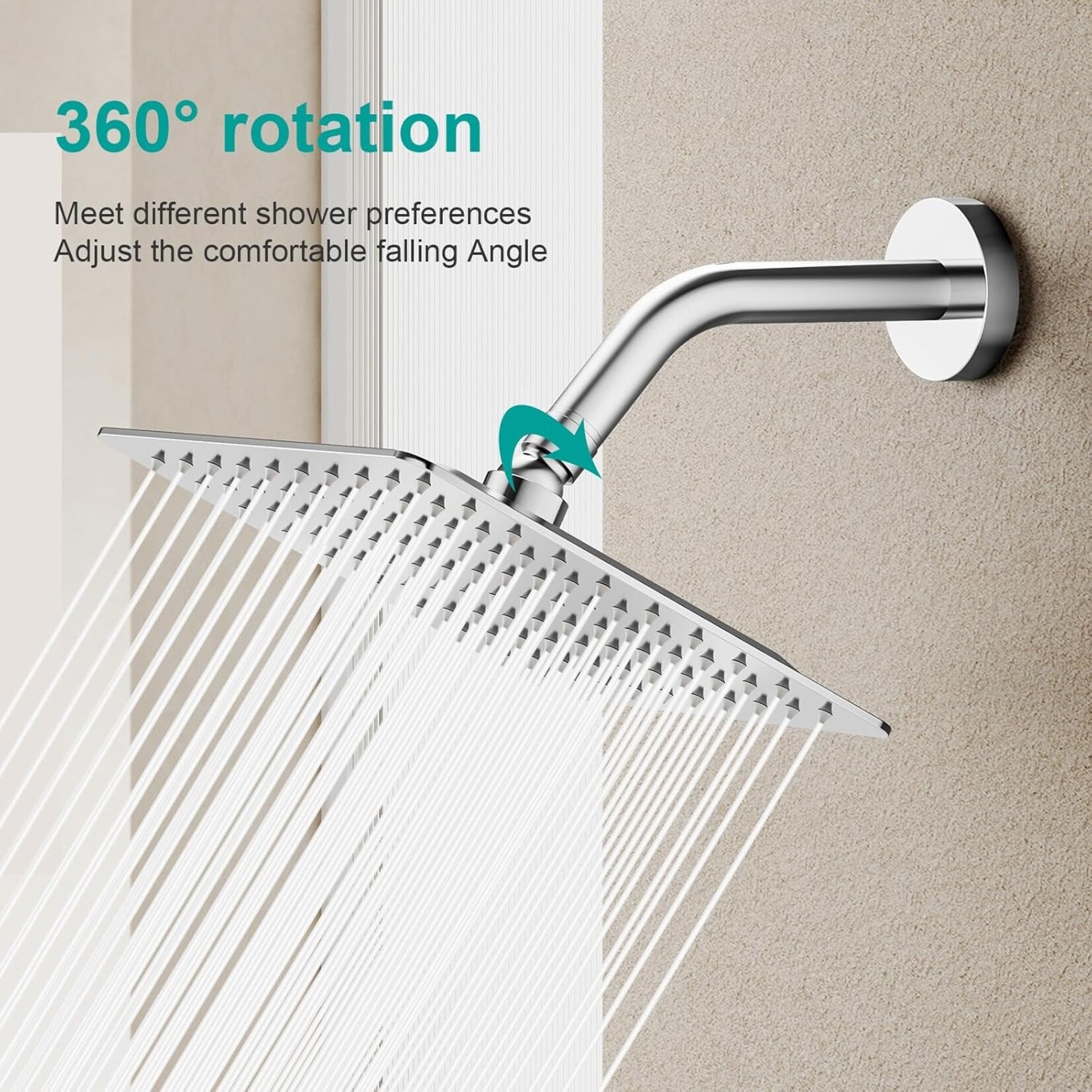 Square Shower Head Chrome 8"