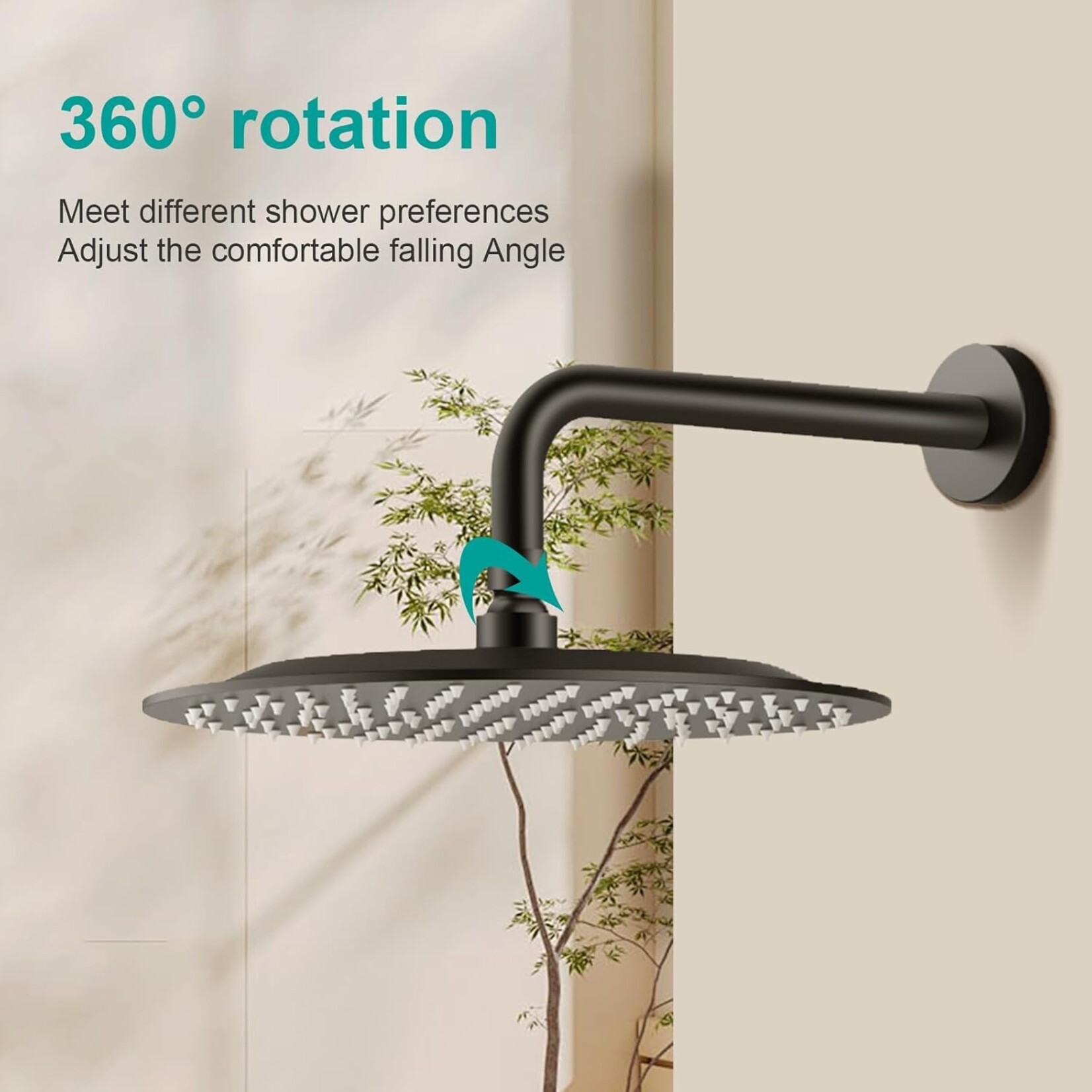 Round Shower Head Matte Black 10"