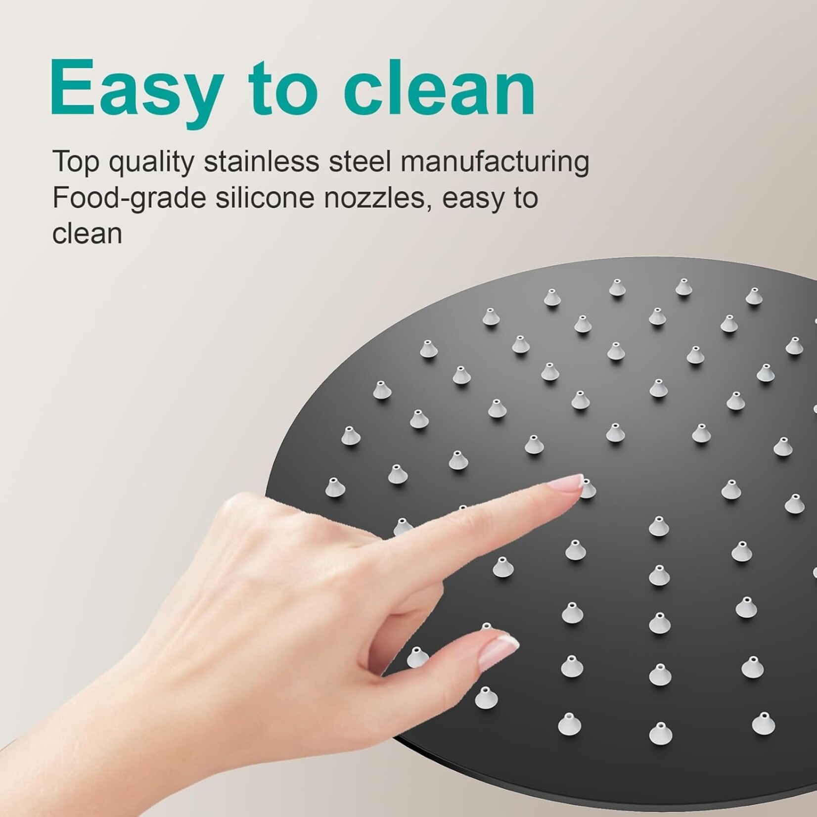 Round Shower Head Matte Black 8"