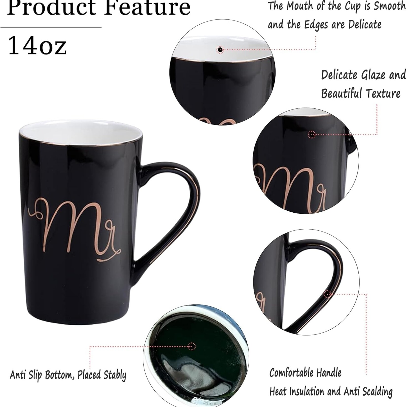 Mr&Mrs B&W Wedding Gift Mug Set