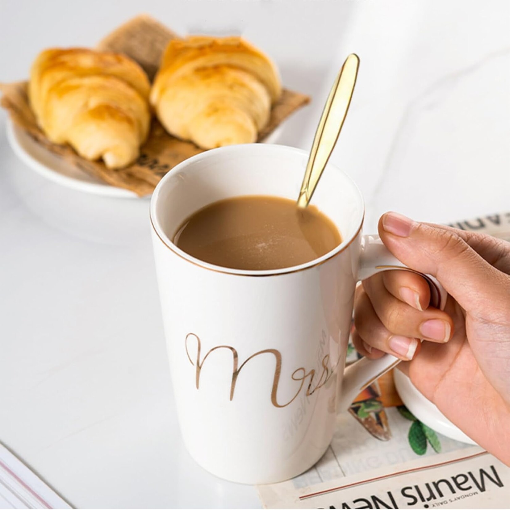 Mr&Mrs B&W Wedding Gift Mug Set