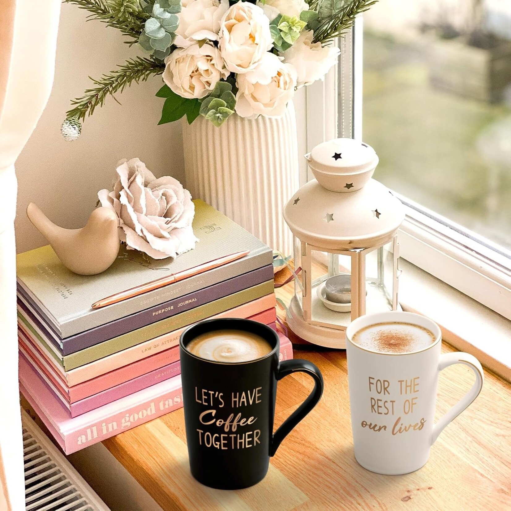 B&W Coffee Together Wedding Gift Set