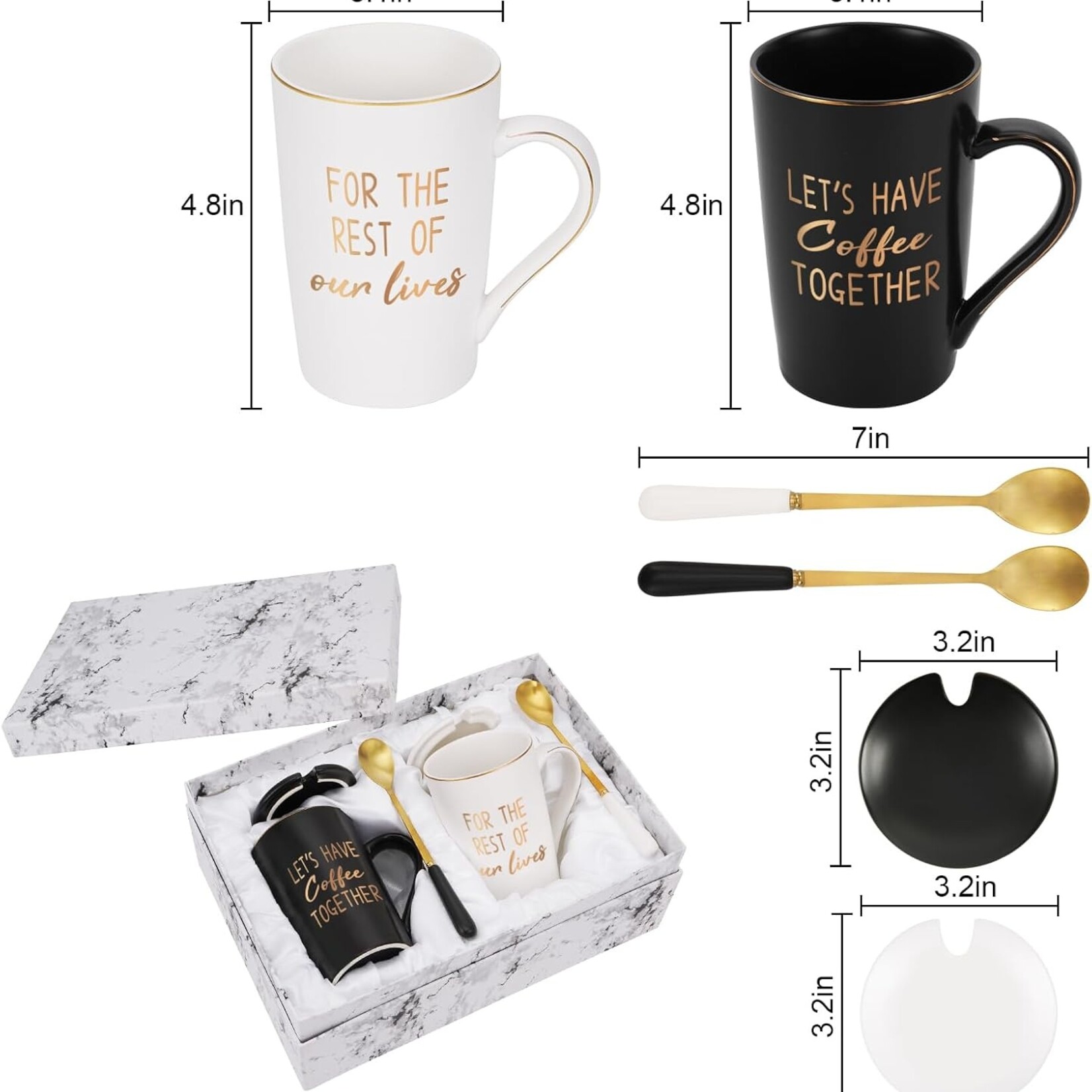 B&W Coffee Together Wedding Gift Set