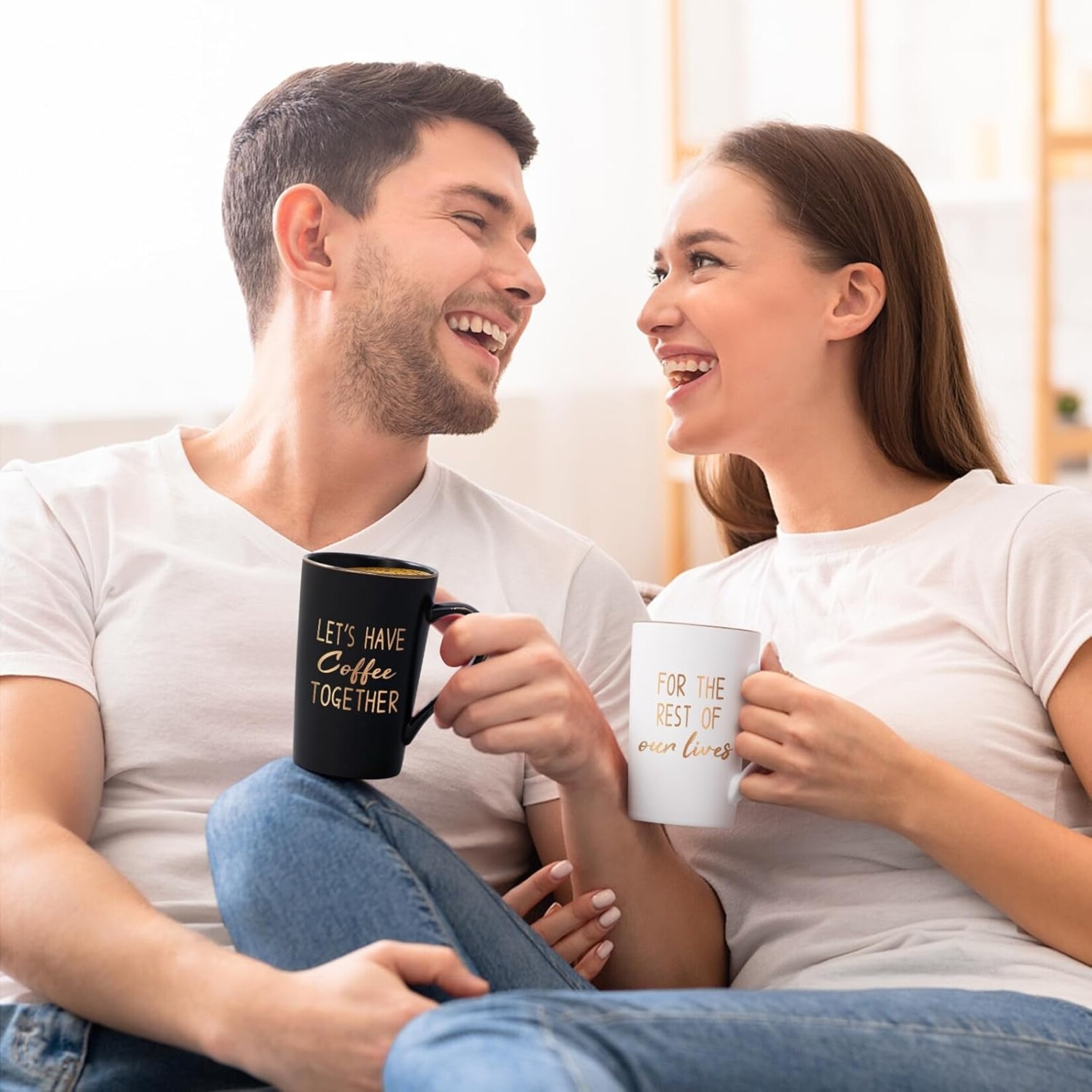 B&W Coffee Together Wedding Gift Set