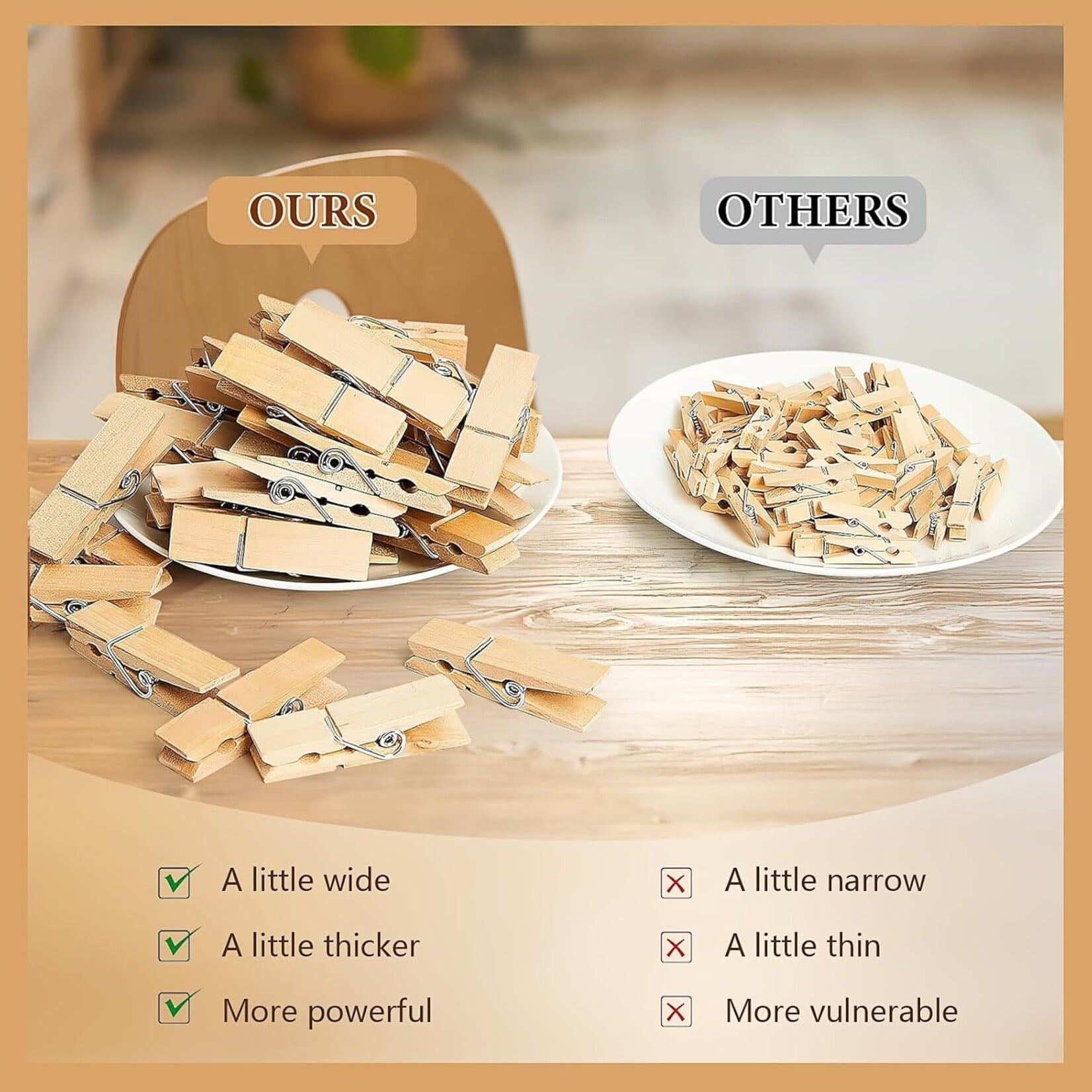 150Pcs Wooden Clothes Pins