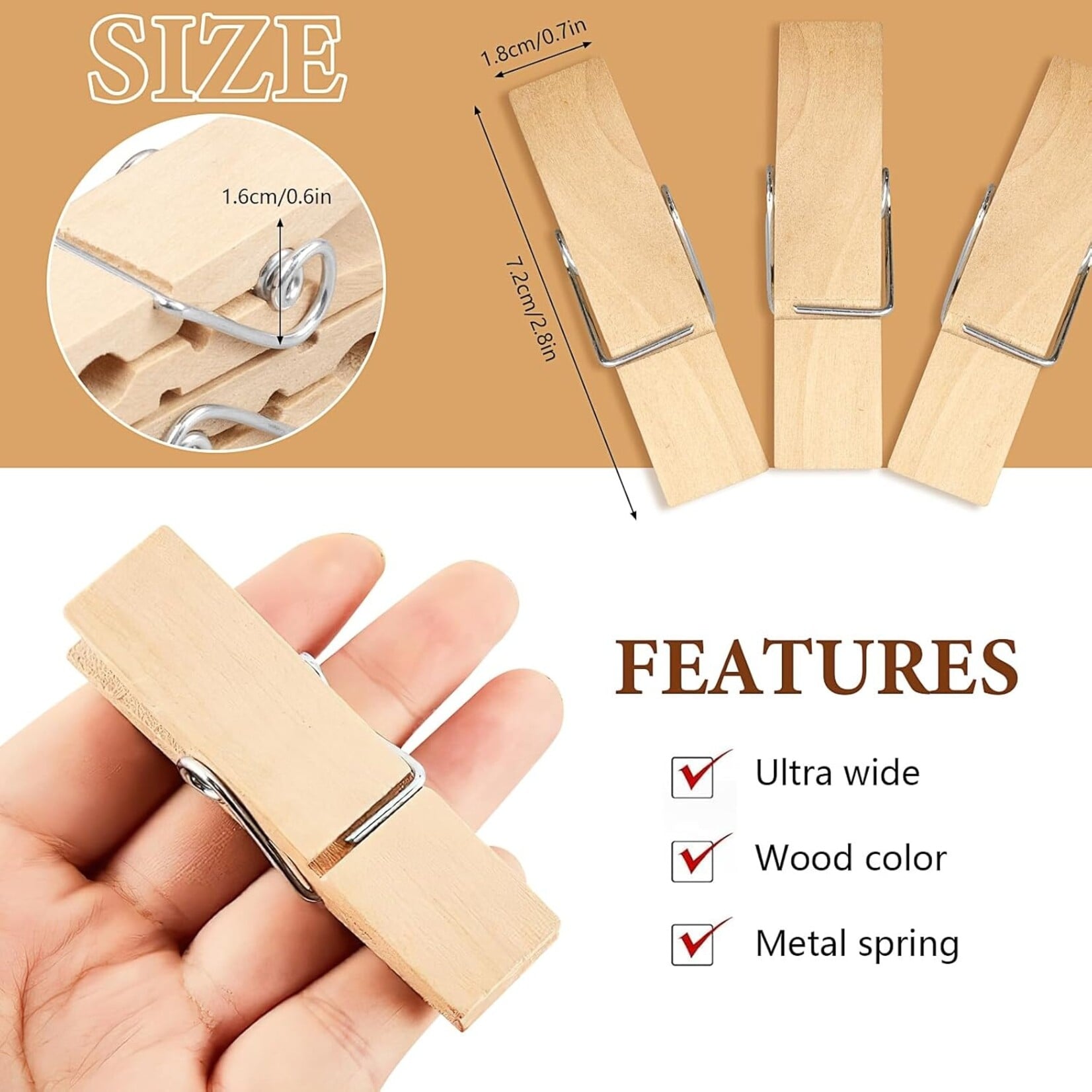 150Pcs Wooden Clothes Pins