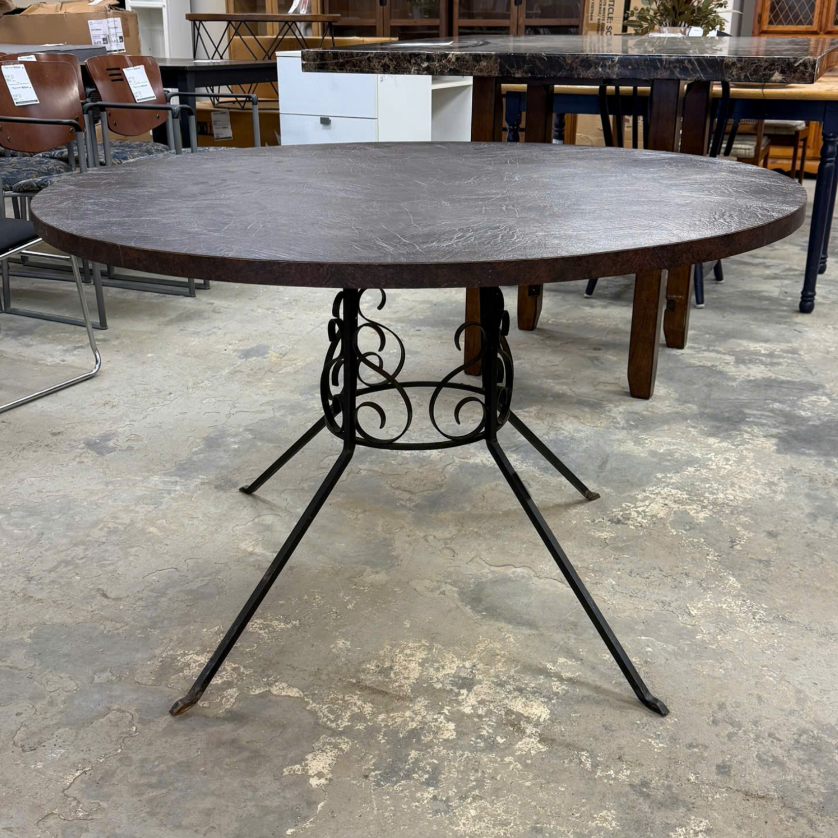 Round Brown Table