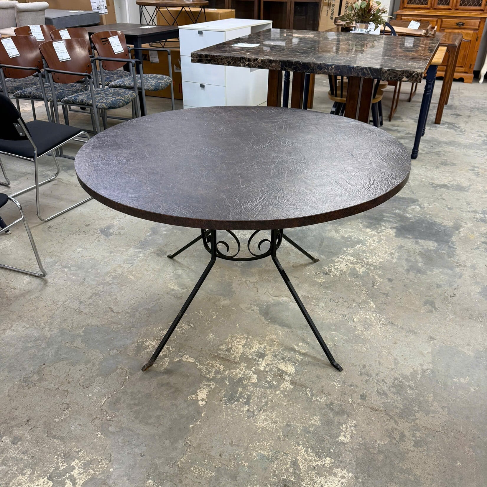 Round Brown Table