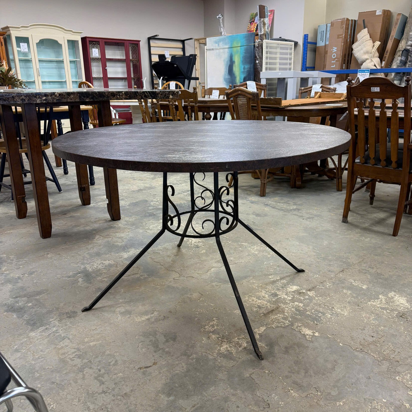 Round Brown Table