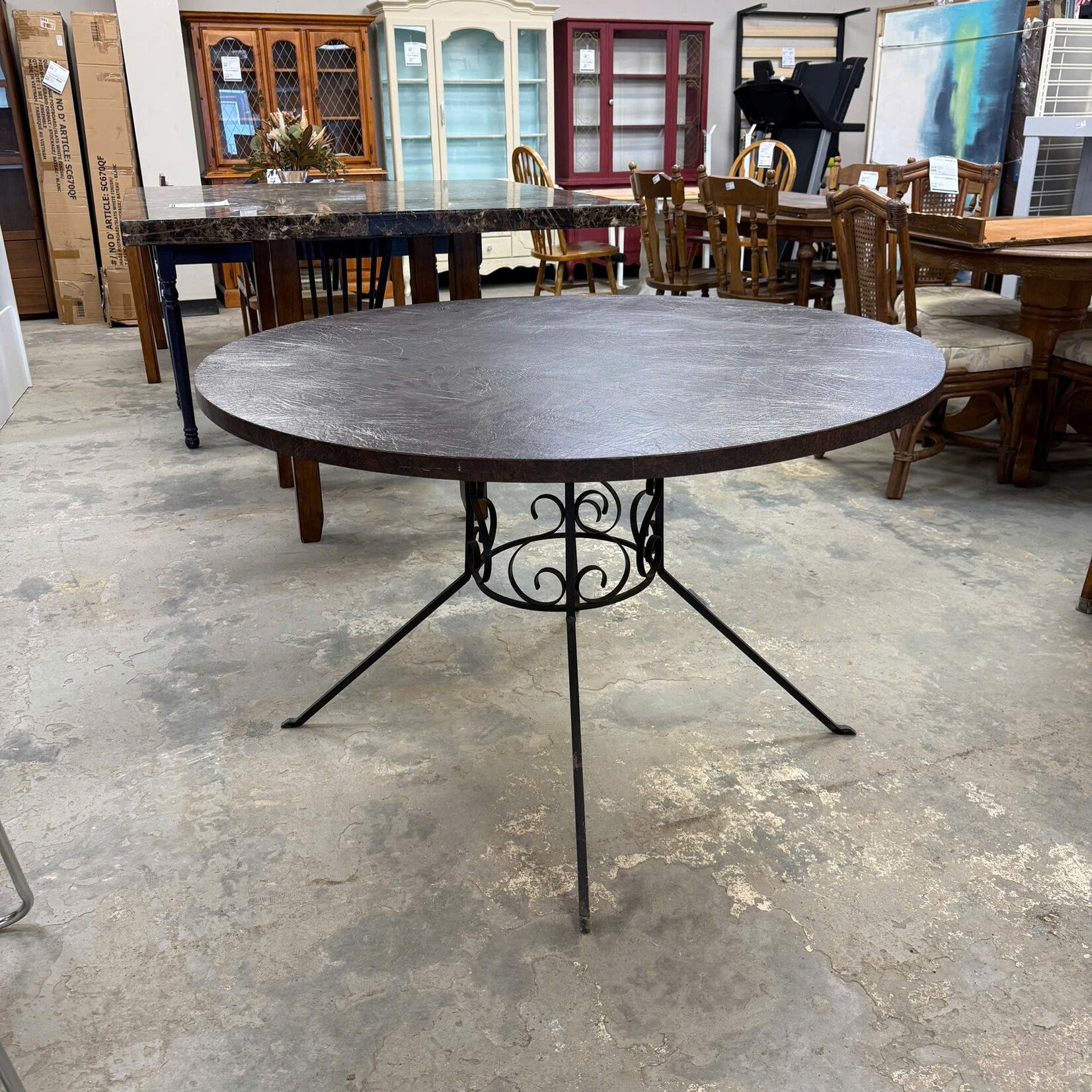 Round Brown Table