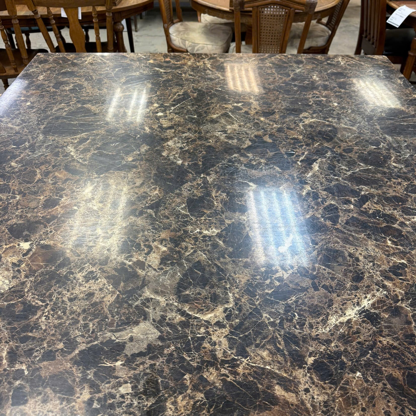 Square Faux Marble Top Table