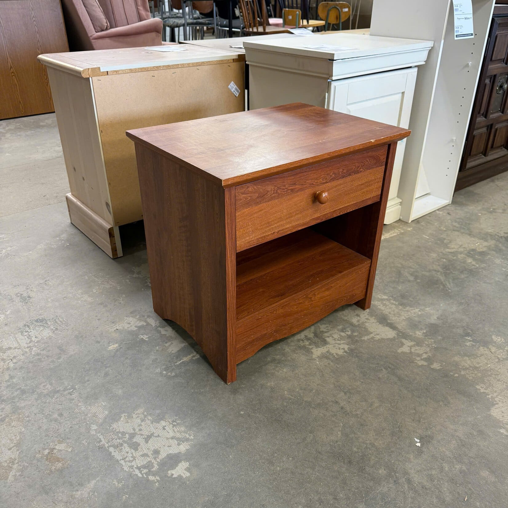 1 Drawer Faux Wood Nightstand