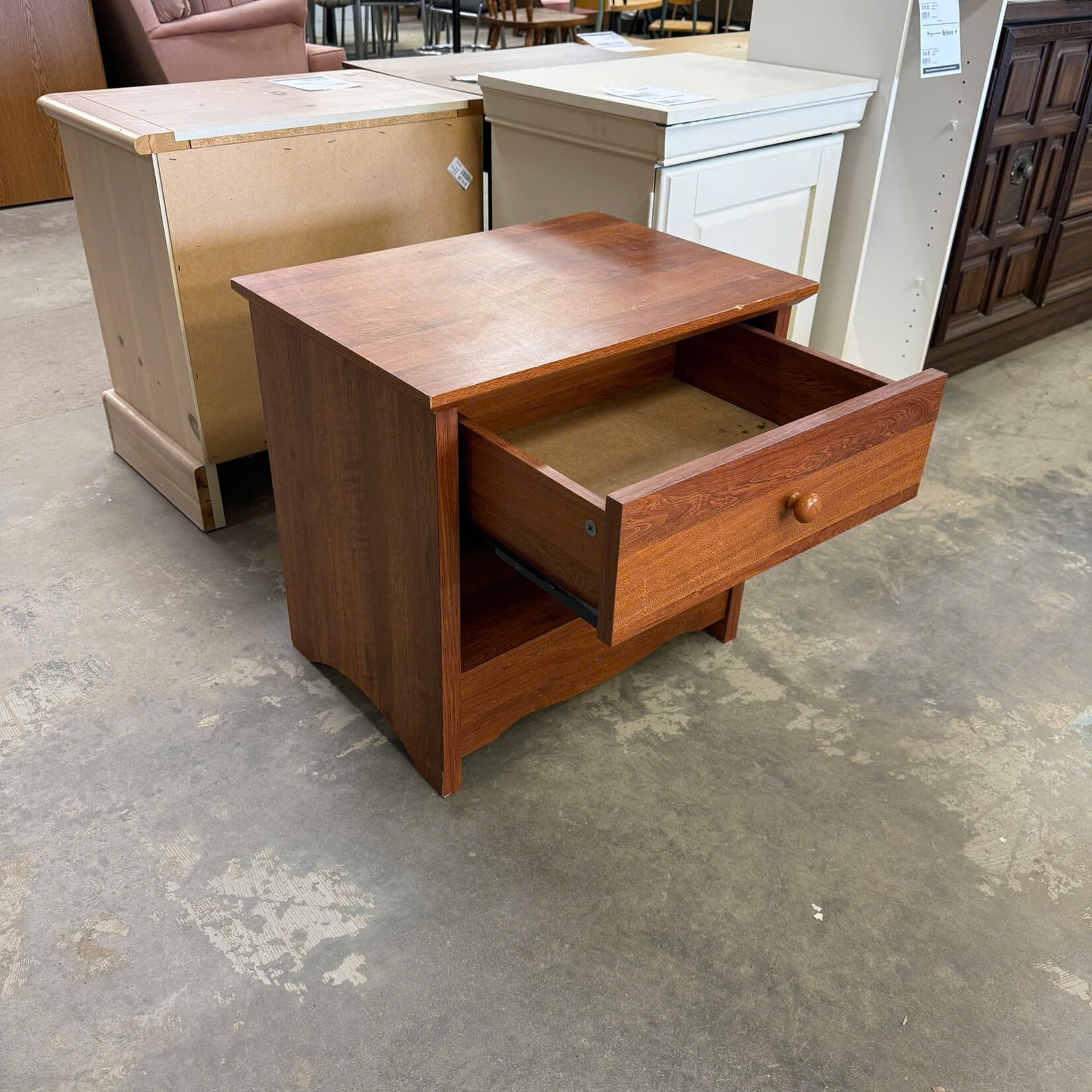 1 Drawer Faux Wood Nightstand
