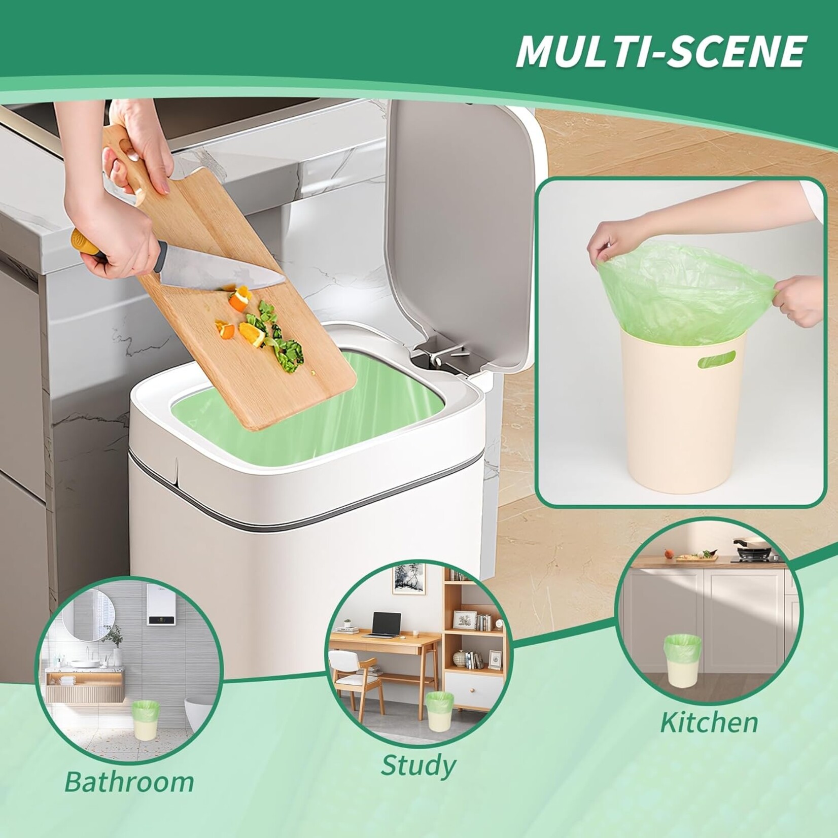 200Pcs Trash Bag 50x60cm Biodegradable