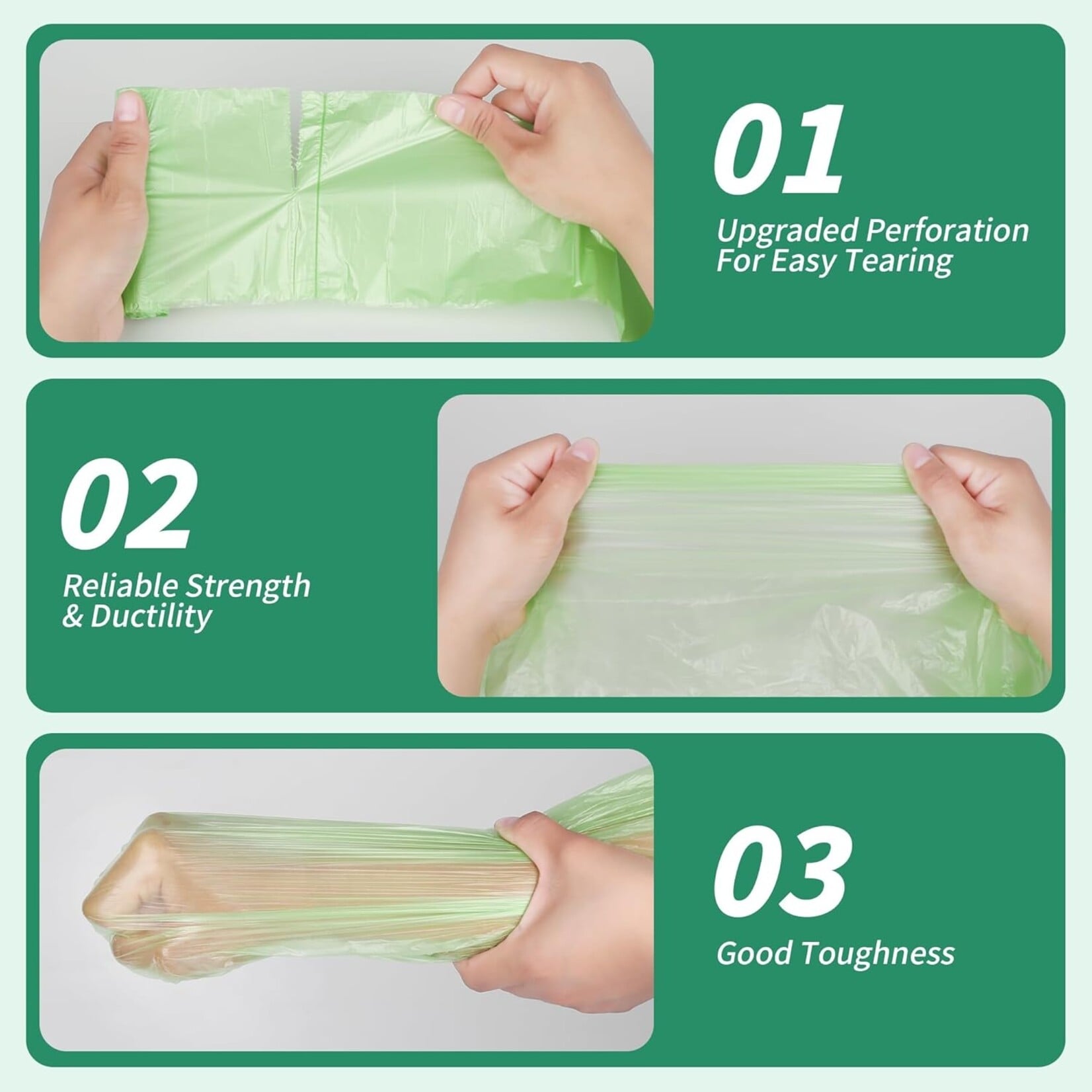 200Pcs Trash Bag 50x60cm Biodegradable