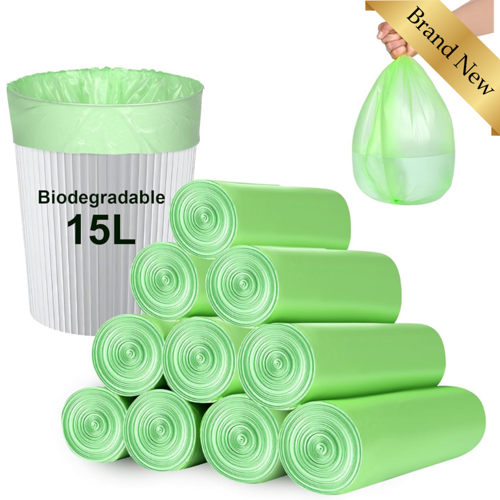 200Pcs Trash Bag 50x60cm Biodegradable
