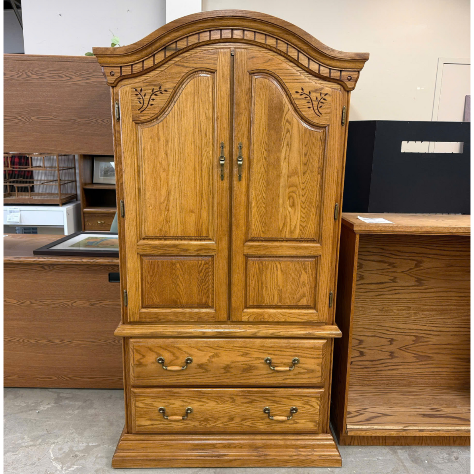 Oak Wood Armoire Wardrobe