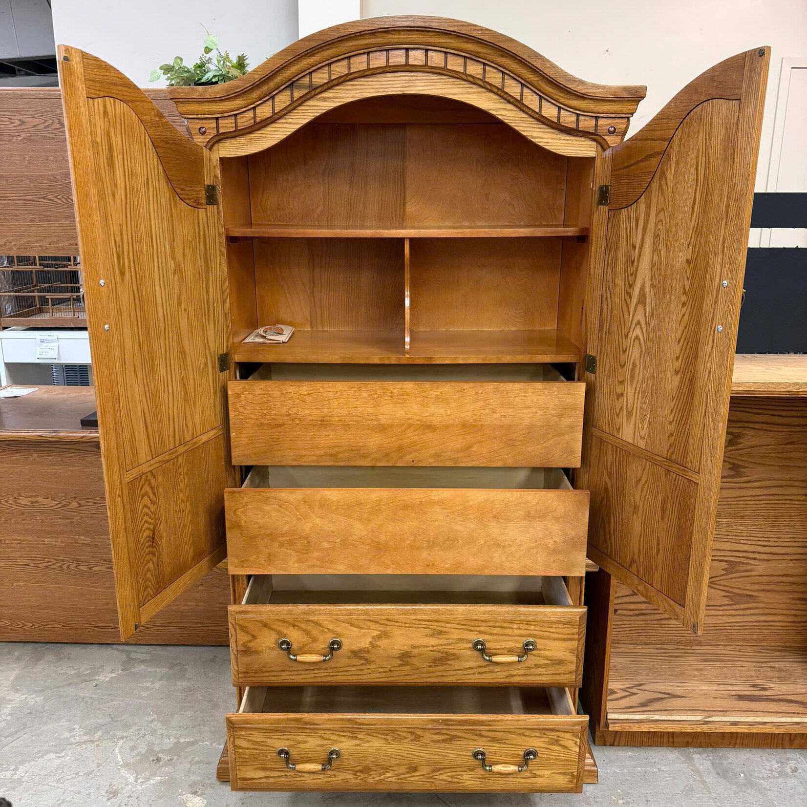 Oak Wood Armoire Wardrobe