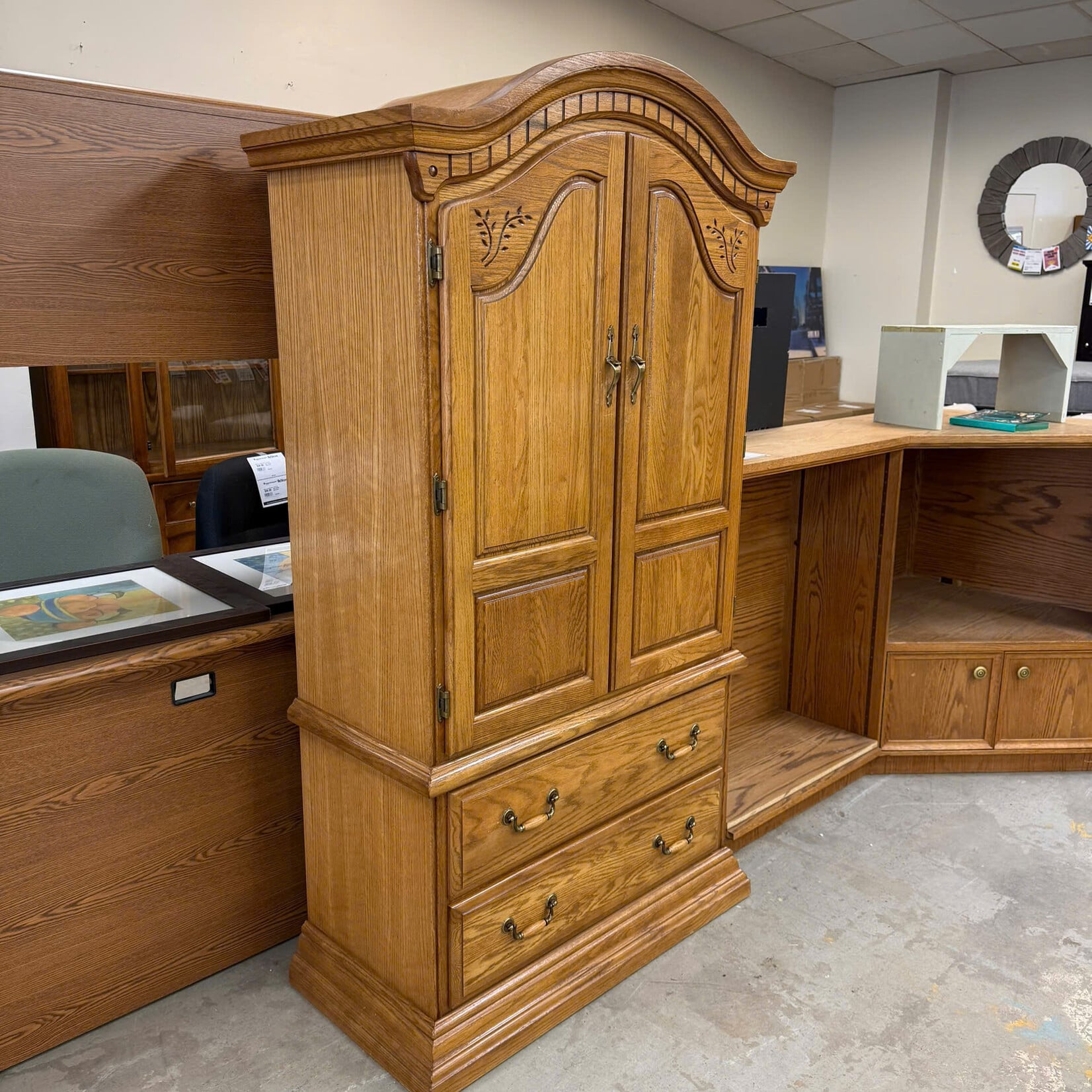 Oak Wood Armoire Wardrobe
