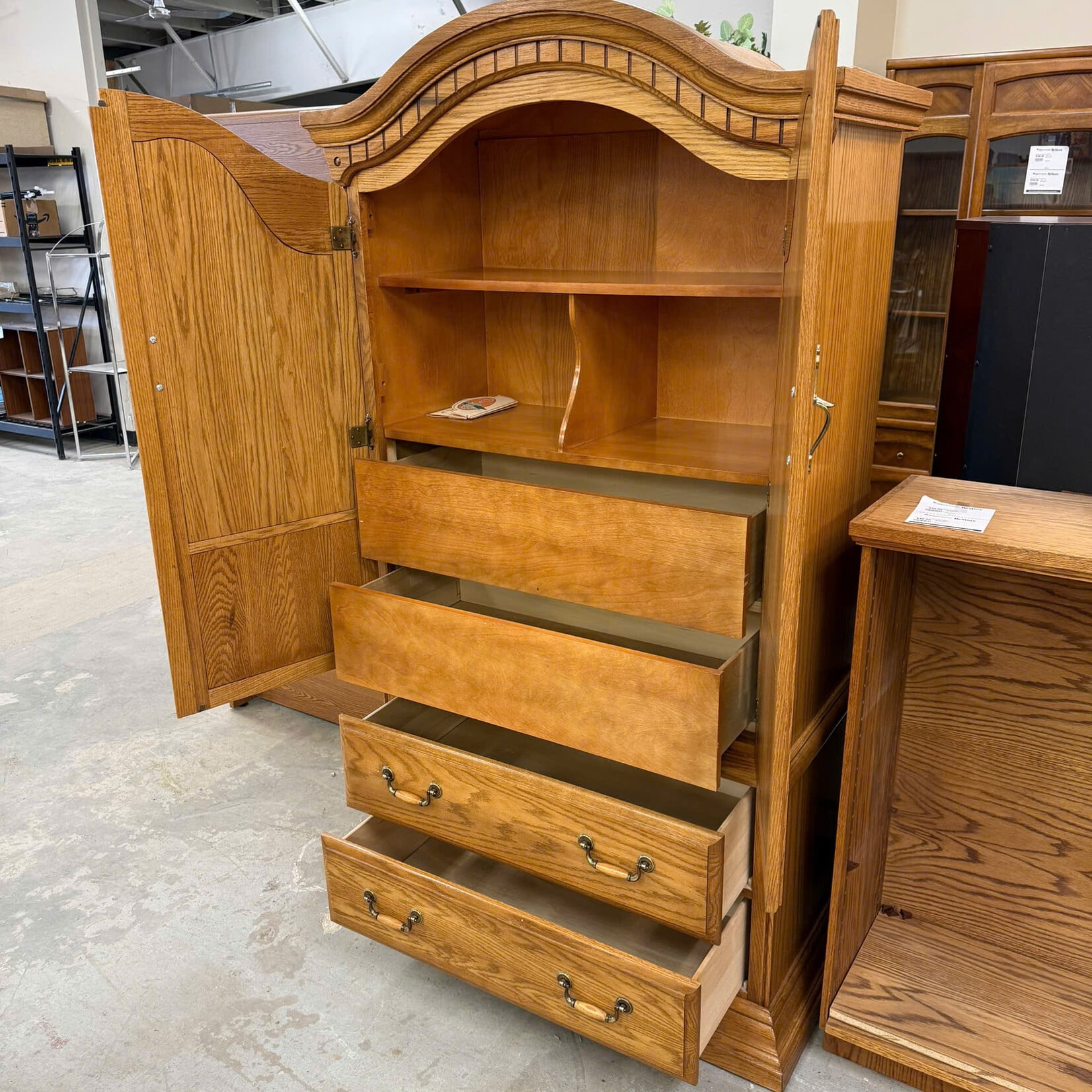 Oak Wood Armoire Wardrobe