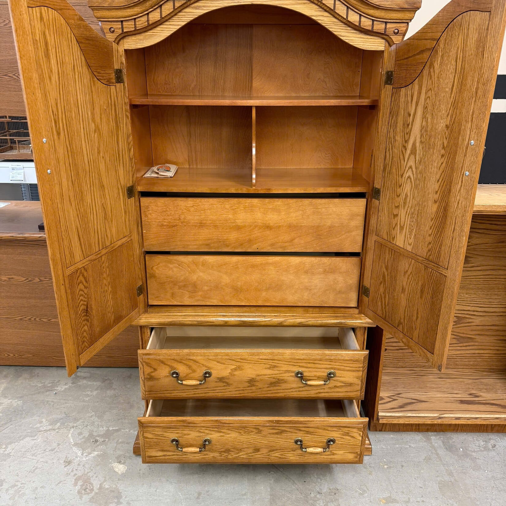 Oak Wood Armoire Wardrobe