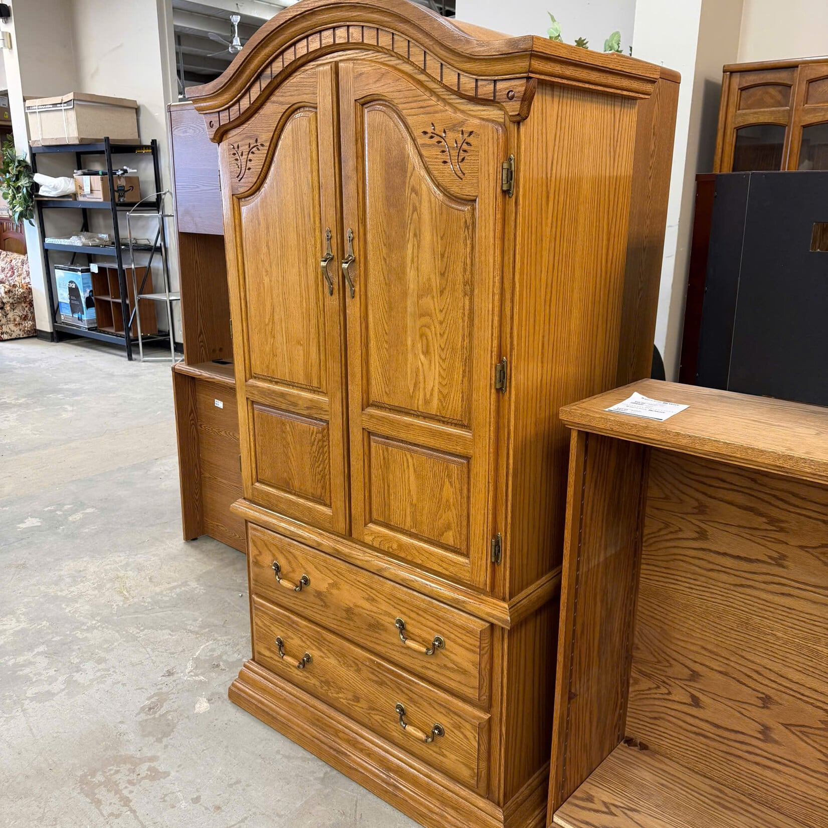 Oak Wood Armoire Wardrobe