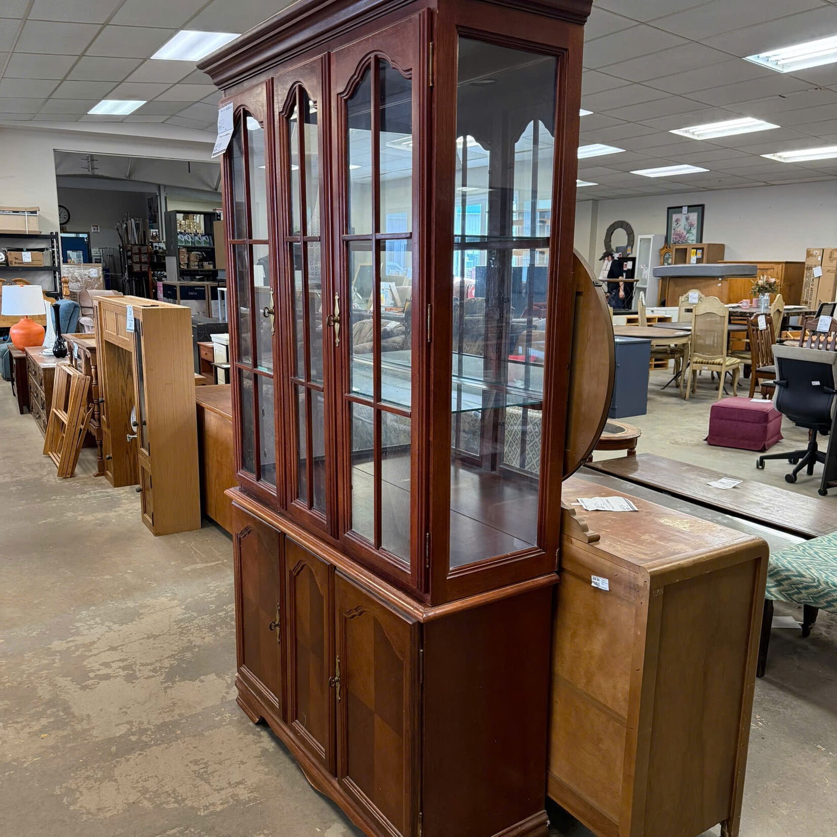 Dark Brown 2 Piece China Cabinet