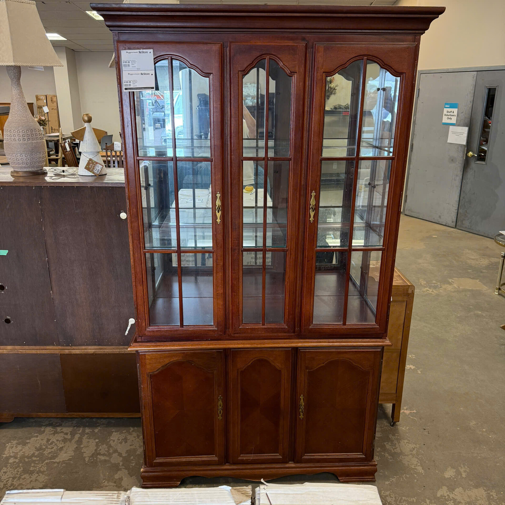 Dark Brown 2 Piece China Cabinet
