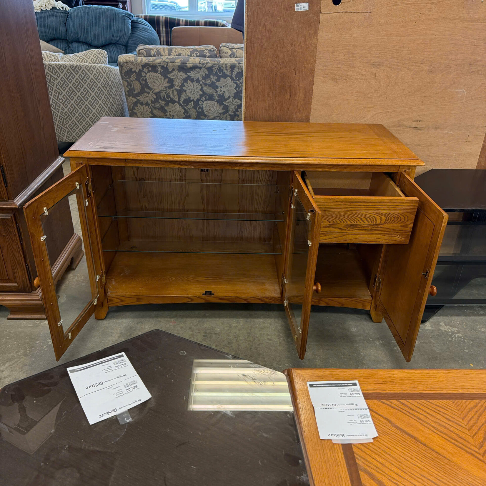 Glass Door TV Stand