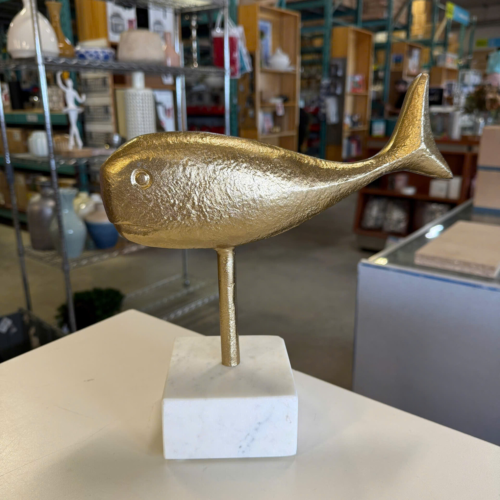 Metal/Marble Whale