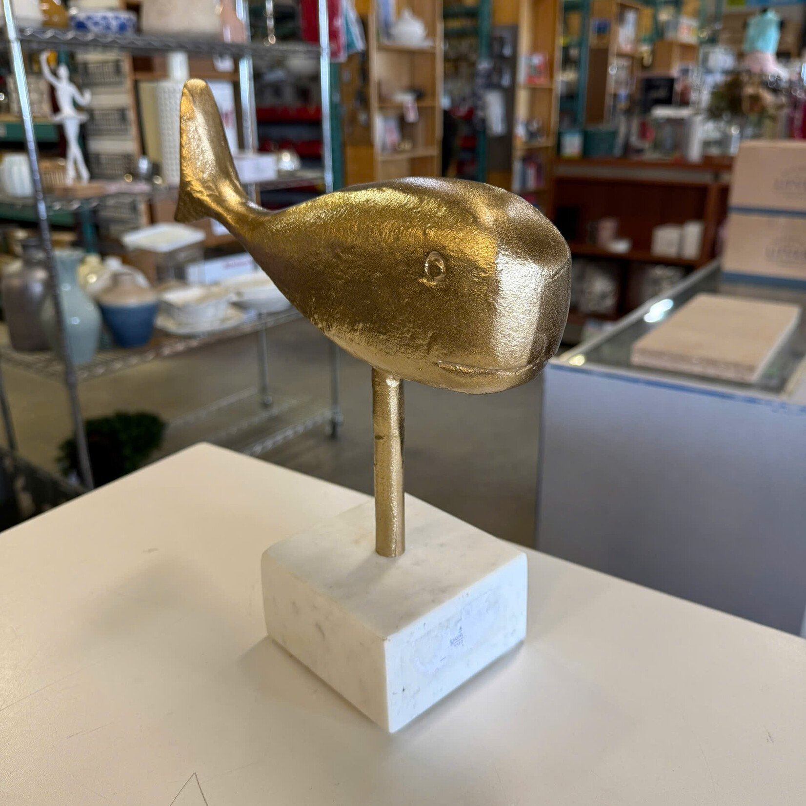 Metal/Marble Whale