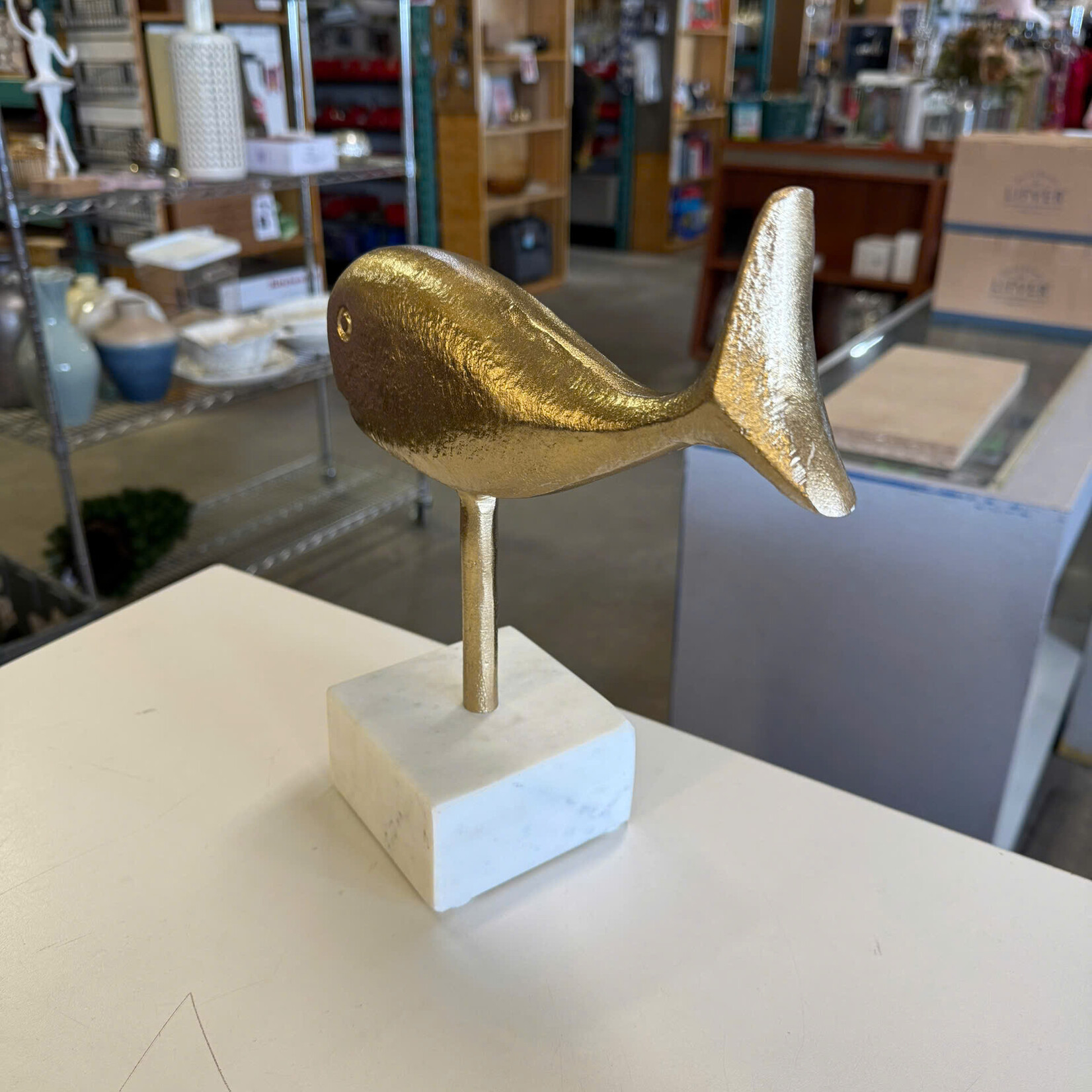 Metal/Marble Whale