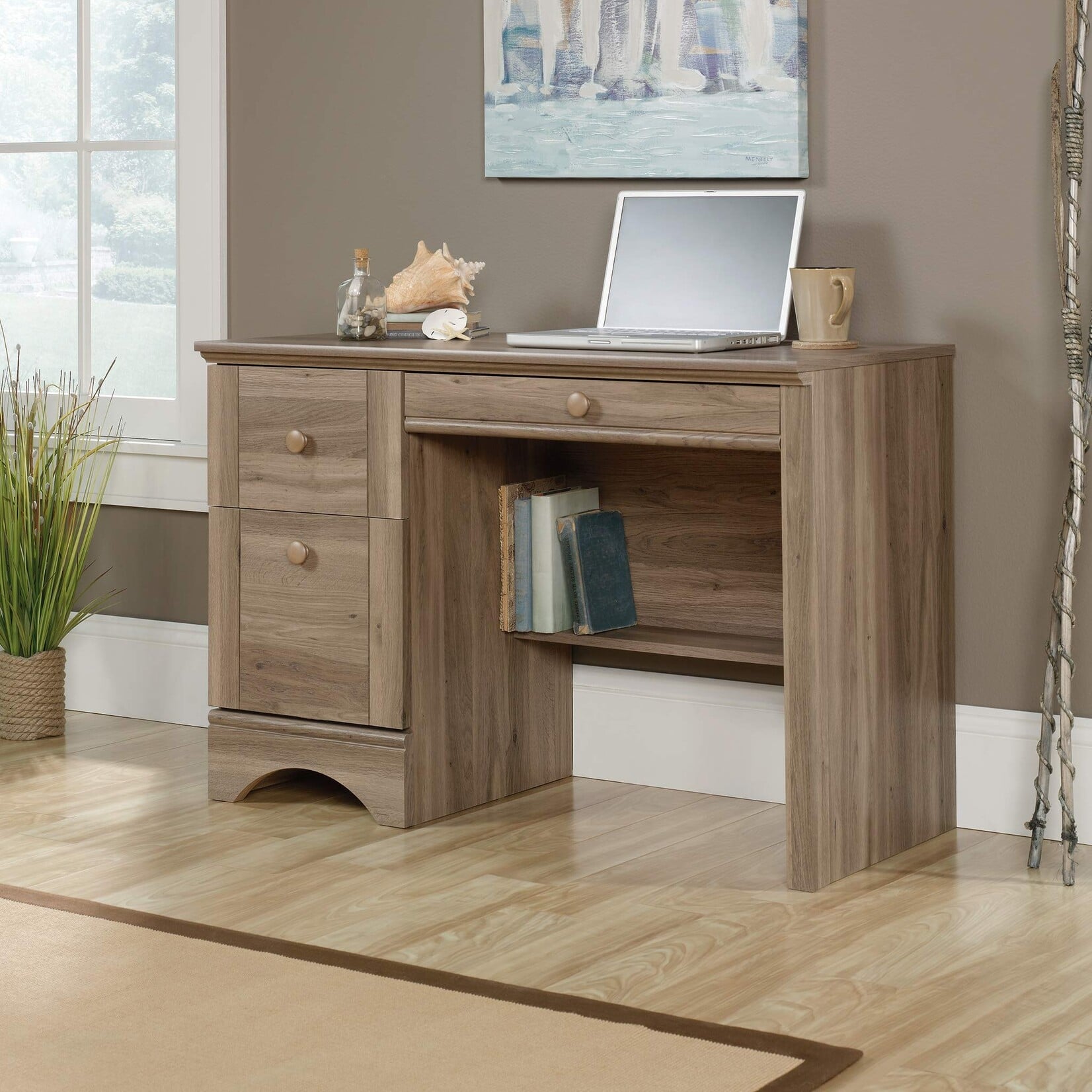 3 Drawer Grey Finish Desk