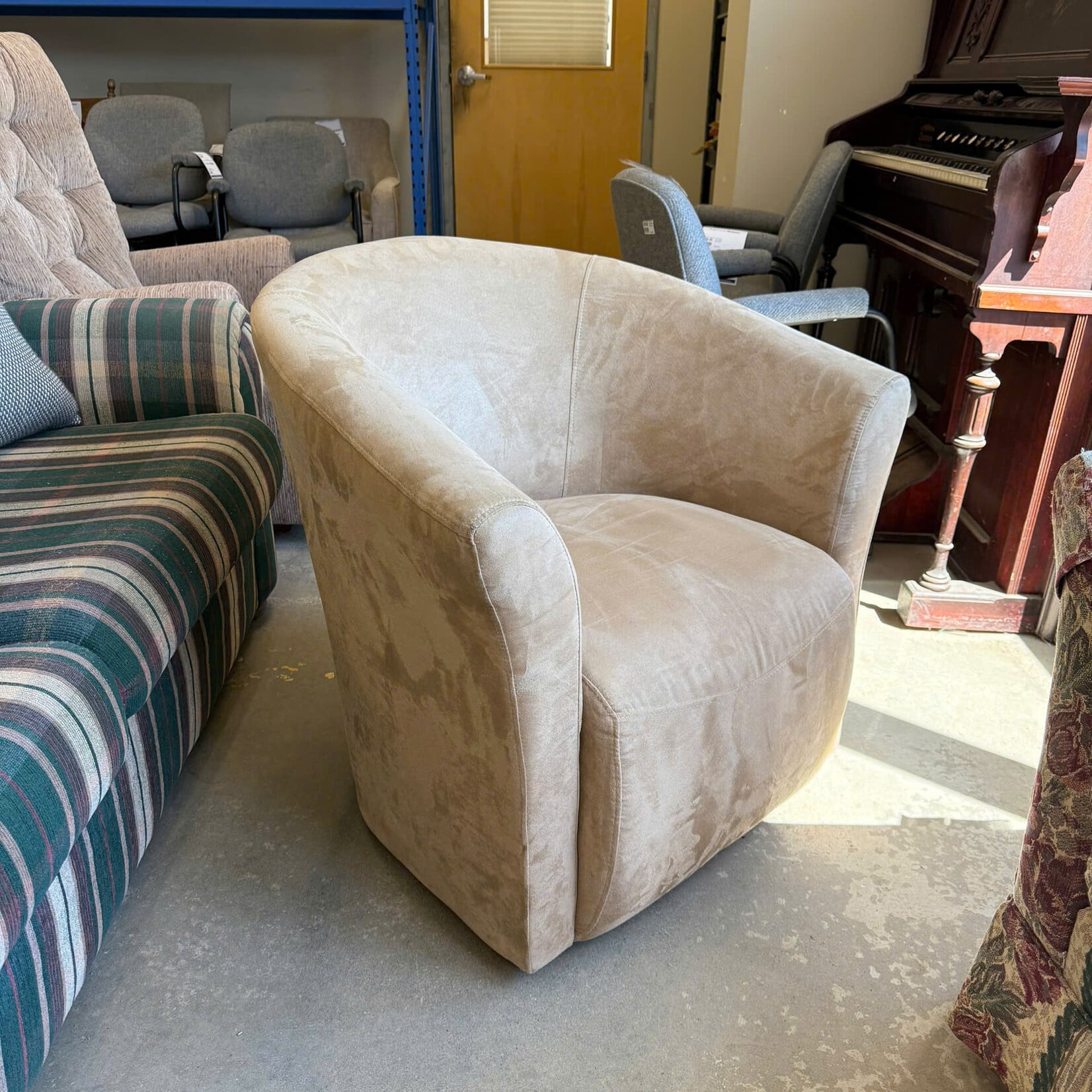 Beige Curved Chair