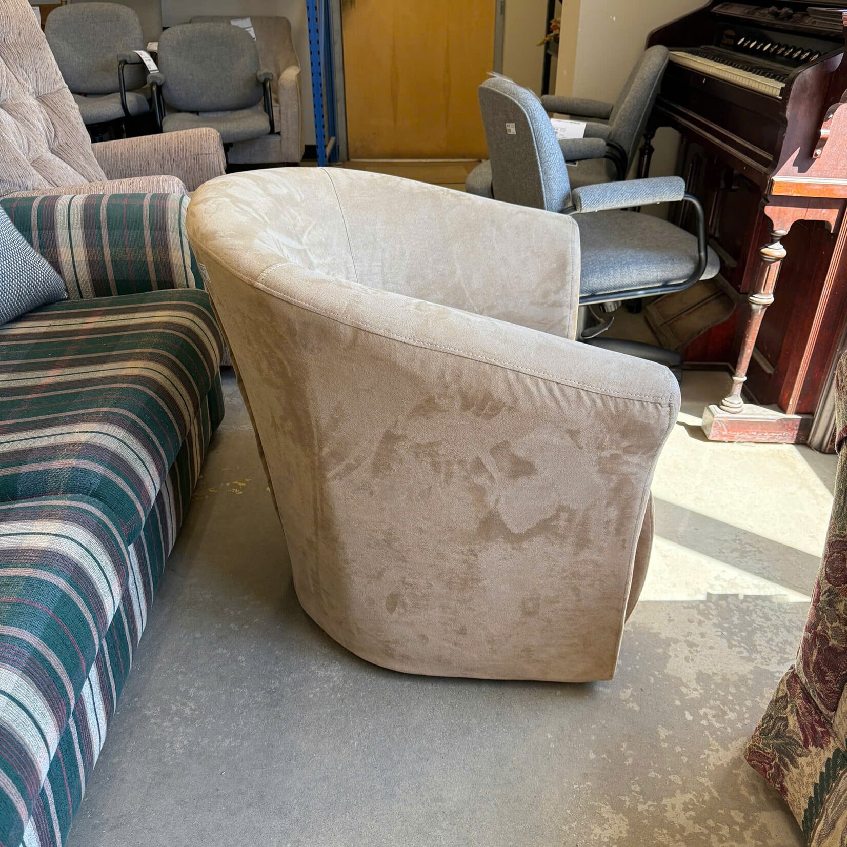 Beige Curved Chair