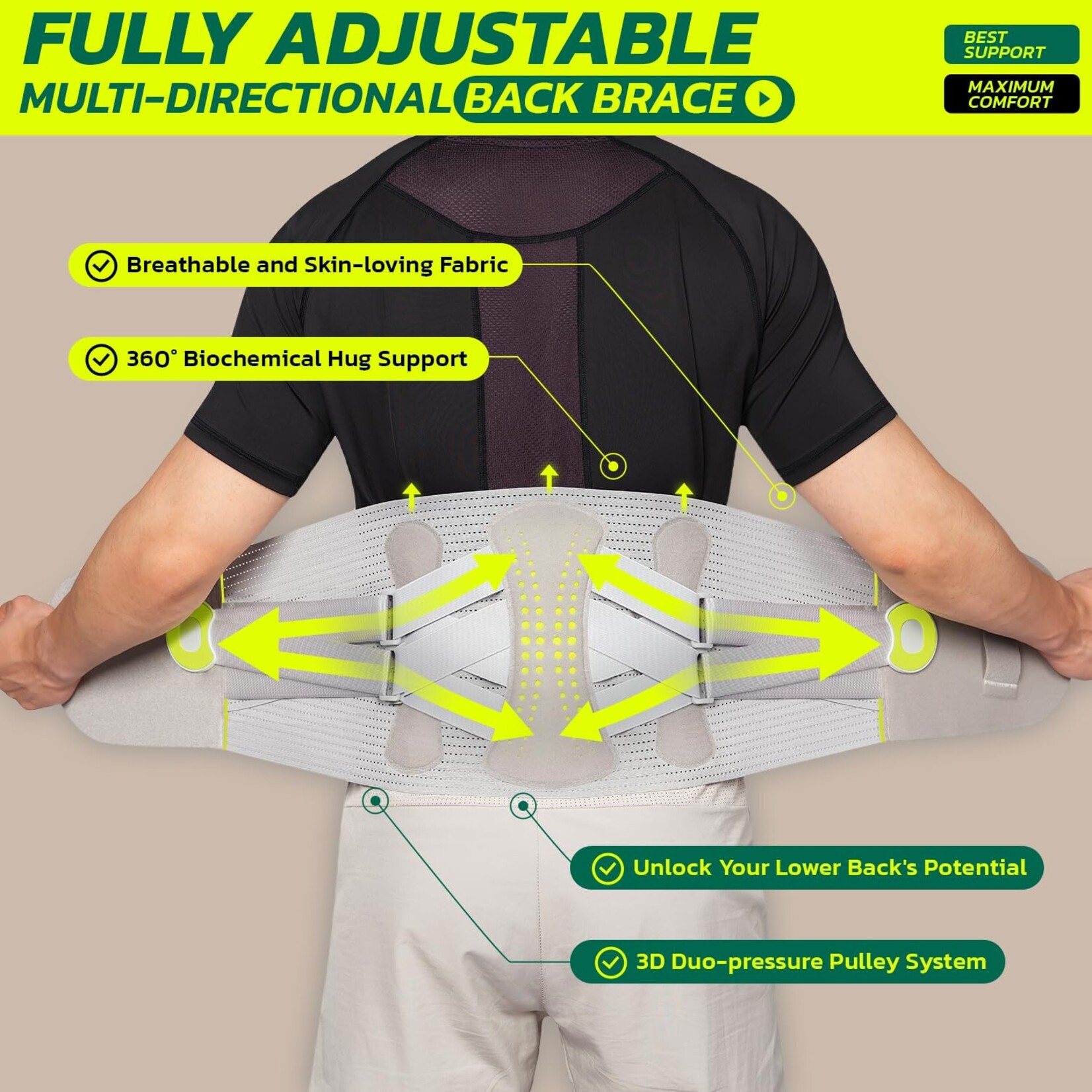 Adjustable Back Support Belt XL