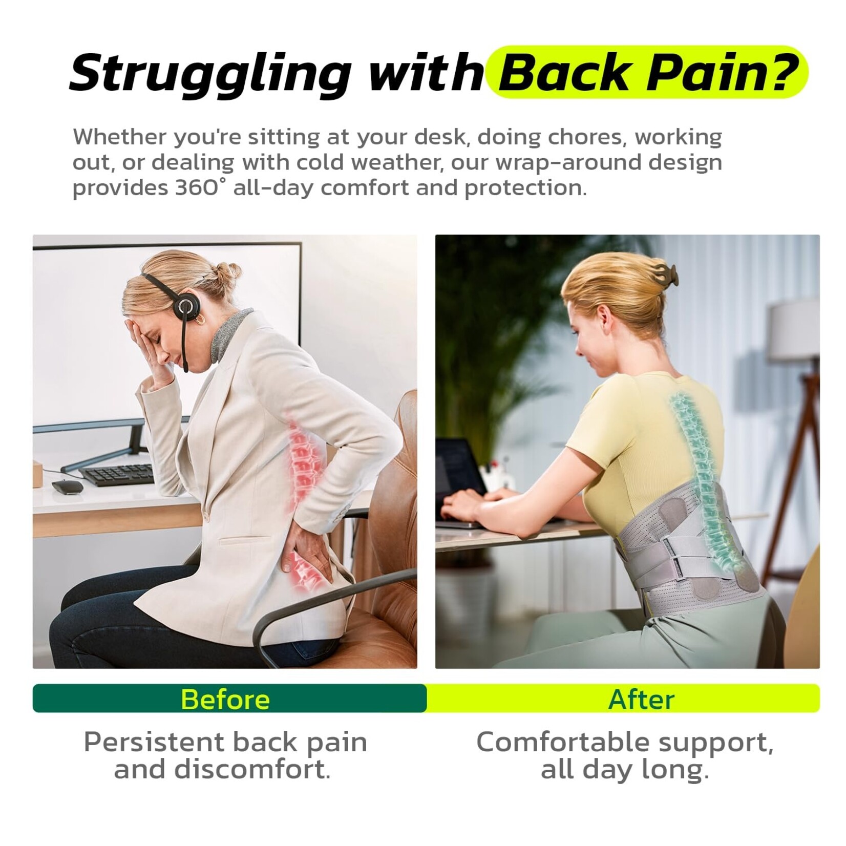 Adjustable Back Support Belt XL