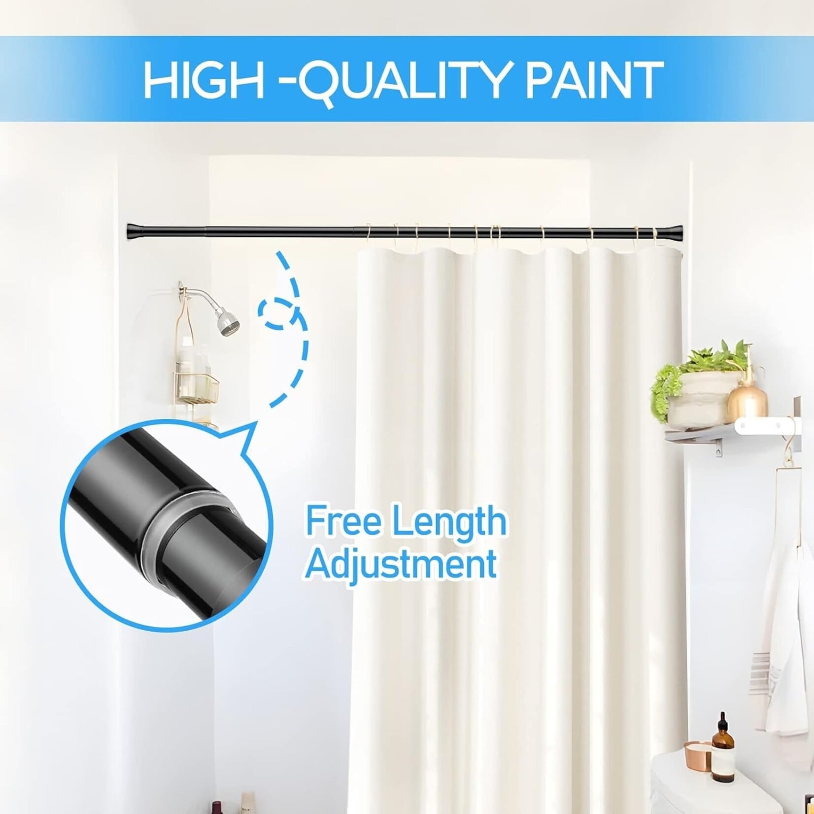 Tension Curtain Rod 30-64 in
