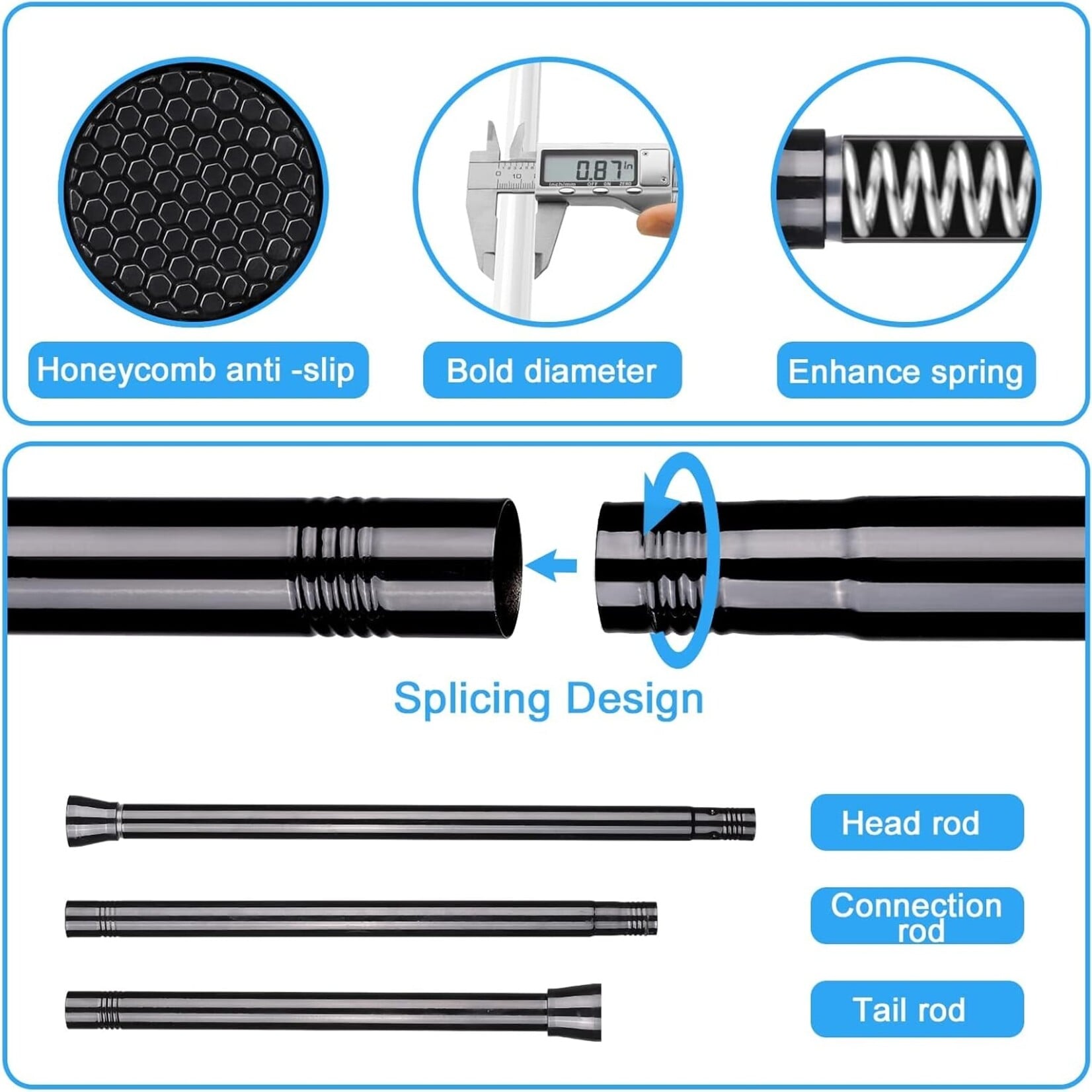 Tension Curtain Rod 30-64 in