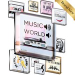 Music Glass Magnets 10Pcs