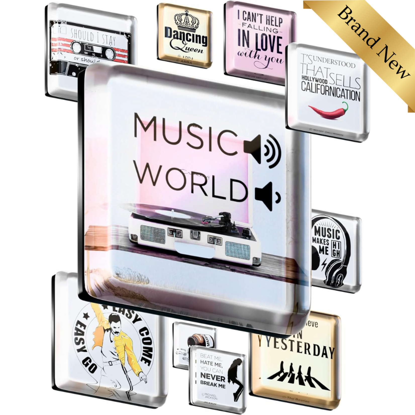 Music Glass Magnets 10Pcs
