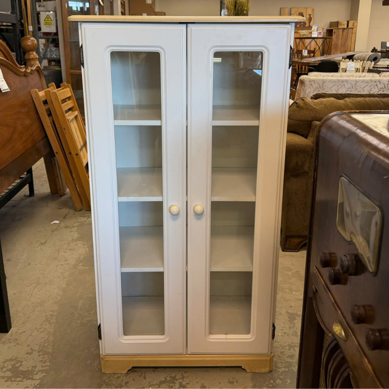 2 Door 3 Shelves White Cabinet