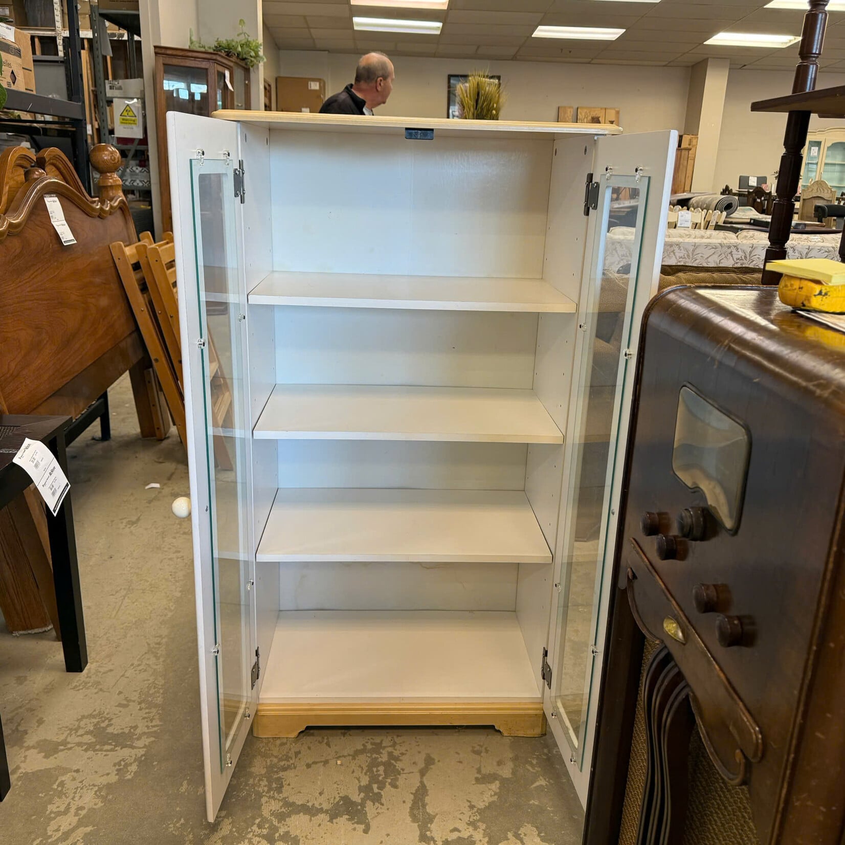 2 Door 3 Shelves White Cabinet