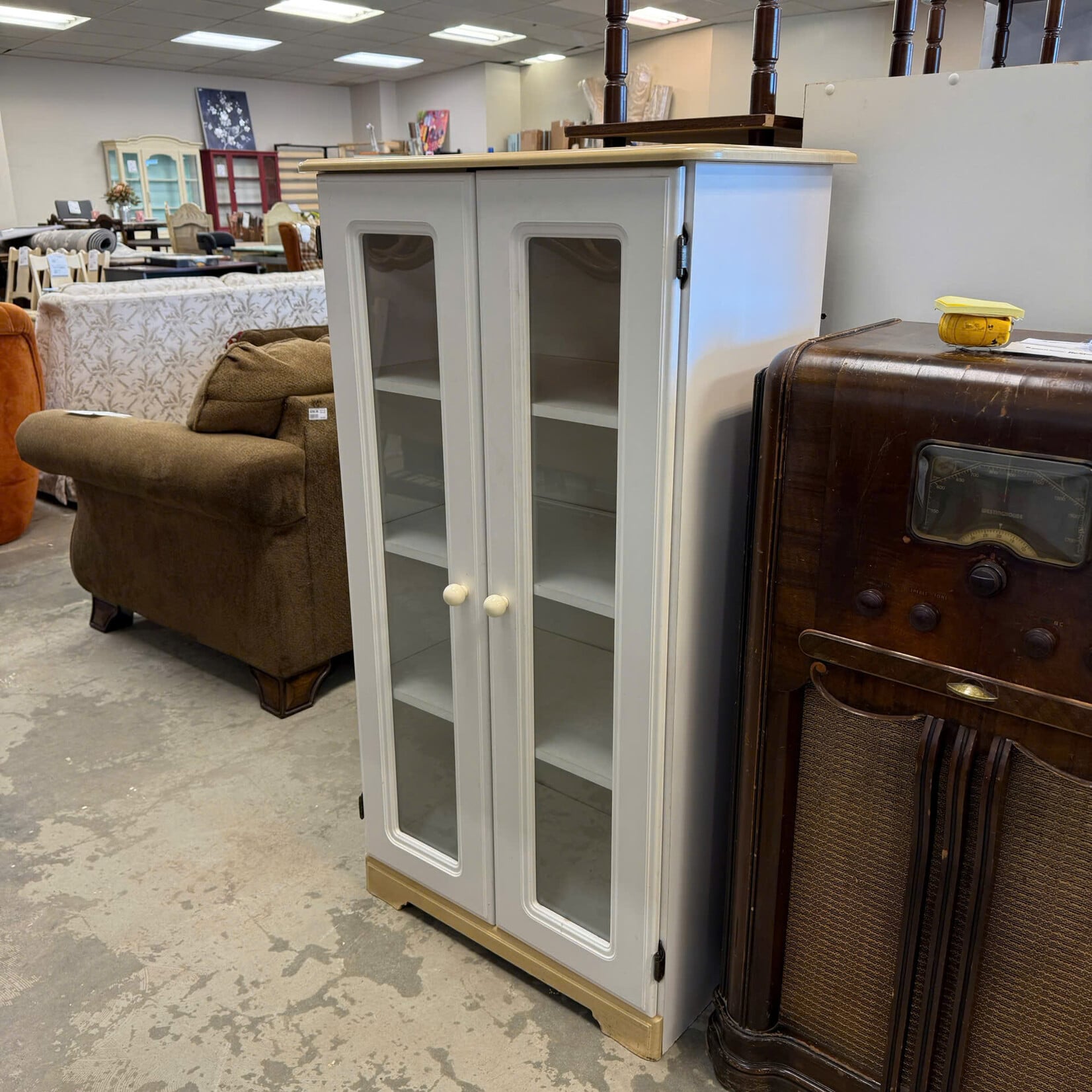 2 Door 3 Shelves White Cabinet