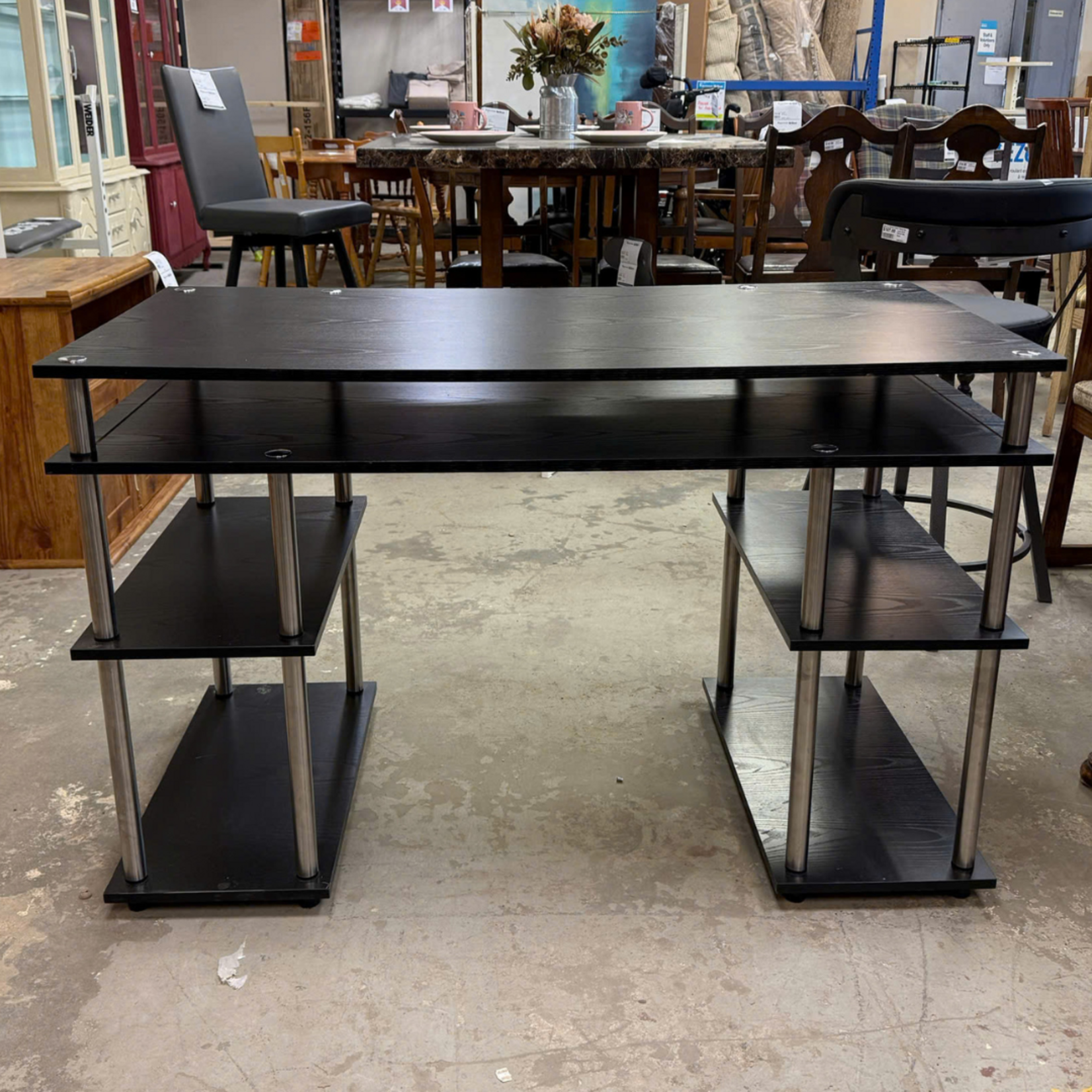Black Student Desk With Shelves