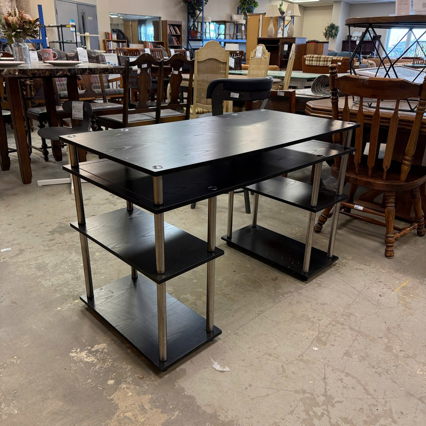 Black Student Desk With Shelves