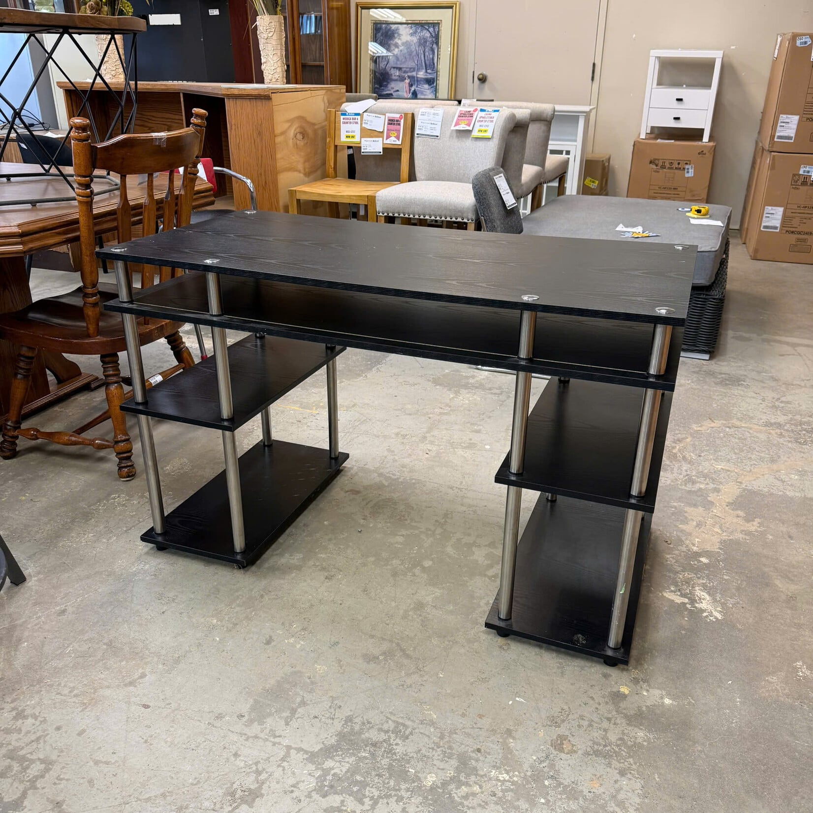 Black Student Desk With Shelves