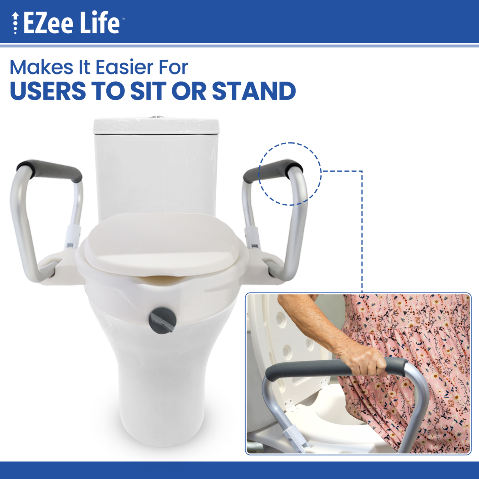 EZ Life 4inch Raised Toilet Seat