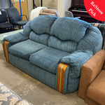 Blue Loveseat With Wood-front